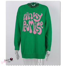 Load image into Gallery viewer, &quot;Pinky 💕💚 Promise&quot; Sweater - Alabaster Box Boutique
