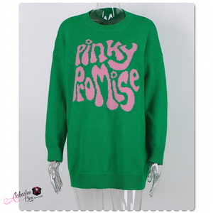 "Pinky 💕💚 Promise" Sweater - Alabaster Box Boutique