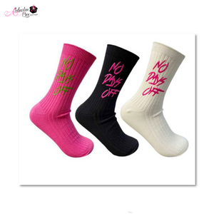 “No Days Off 💕💚” Socks
