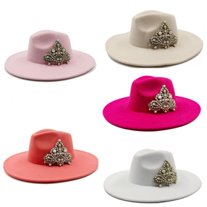 The PEARLfect ⚪️ Pearl Fedora Hat - Alabaster Box Boutique