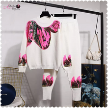 Load image into Gallery viewer, &quot;Pretty 🌺  Petals&quot; Sequin Jogger Set - Alabaster Box Boutique