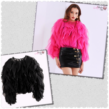 Load image into Gallery viewer, The &quot;Ruffling 💗⚫️ Around&quot; Blouse - Alabaster Box Boutique