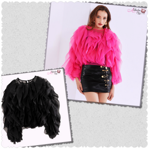 The "Ruffling 💗⚫️ Around" Blouse - Alabaster Box Boutique