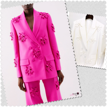 Load image into Gallery viewer, The “Pink &amp; White 🌺 Passion Suit” (Suit &amp; Blazer Only)