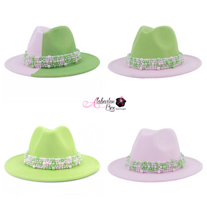 The “PEARLfect Pink & Green 💕💚” Fedoras - Alabaster Box Boutique