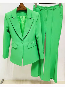 "Suited👢Booted " Two Piece Blazer and Pant Suit - Alabaster Box Boutique