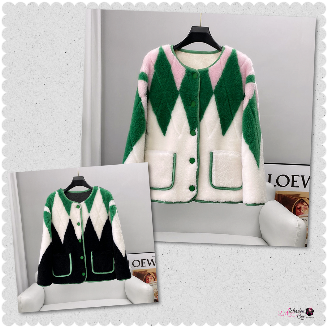 The “J15 💕💚” Blazer Jacket - Alabaster Box Boutique