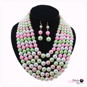 “Pretty 💕💚 Self Explanatory” Necklace Set - Alabaster Box Boutique
