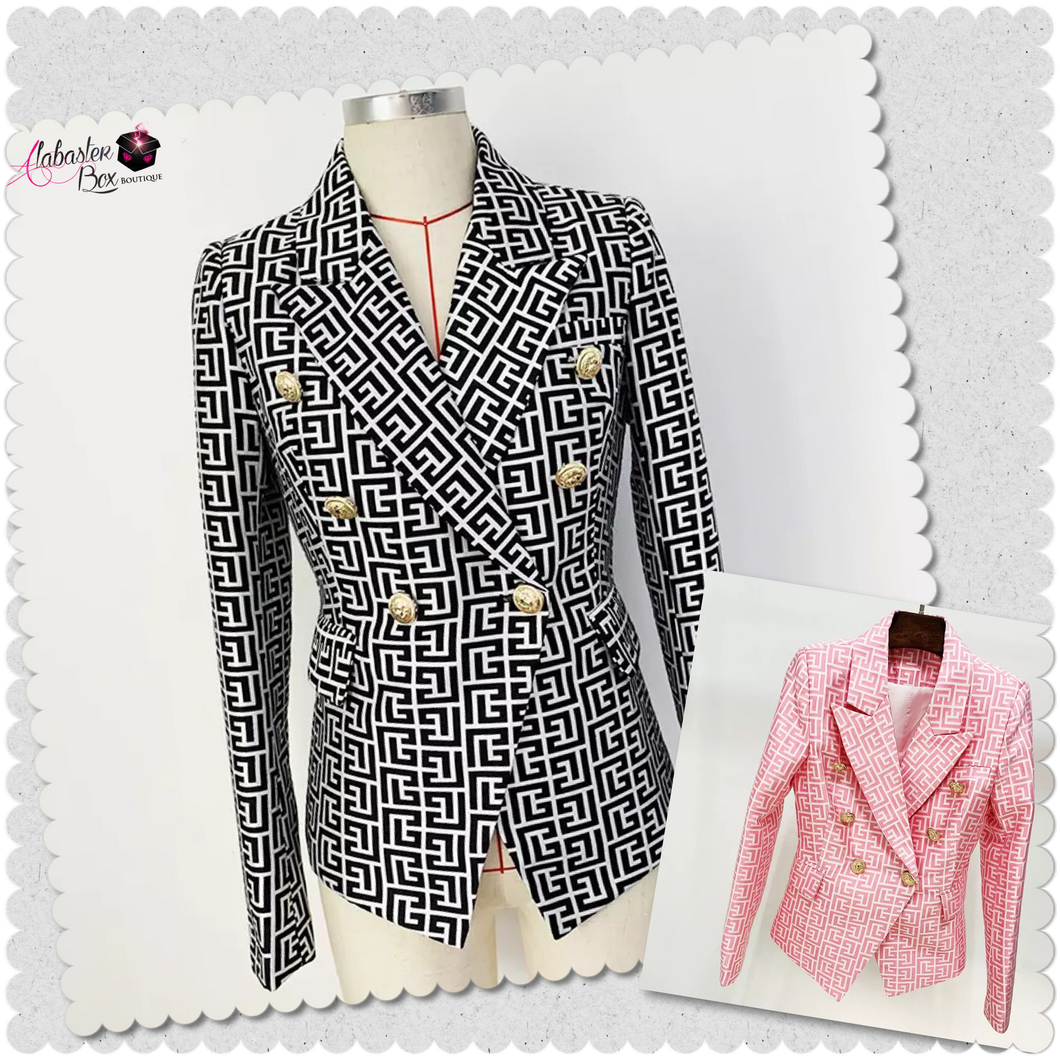 “Seeing 👀👀 Double” Blazer - Alabaster Box Boutique