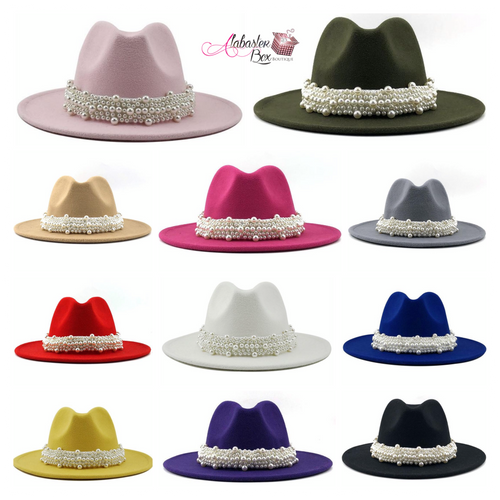 The PEARLfect ⚪️ Fedora Hat - Alabaster Box Boutique