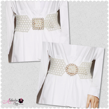 Load image into Gallery viewer, “The PEARLfect ⚪️ Waist Snatcher” Belt - Alabaster Box Boutique