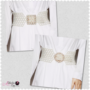 “The PEARLfect ⚪️ Waist Snatcher” Belt - Alabaster Box Boutique