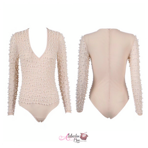 "Just BEAD  it" ⚪️ Pearl Bodysuit - Alabaster Box Boutique