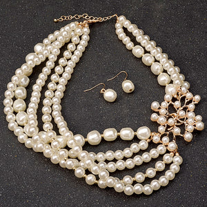 The PEARLfect ⚪️ Flower Necklace & Earring Set - Alabaster Box Boutique