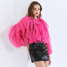 Load image into Gallery viewer, The &quot;Ruffling 💗⚫️ Around&quot; Blouse - Alabaster Box Boutique