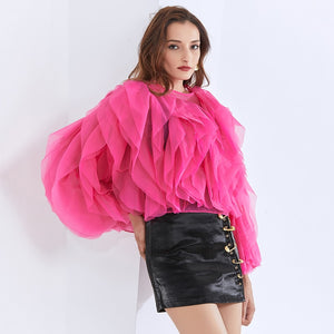 The "Ruffling 💗⚫️ Around" Blouse - Alabaster Box Boutique