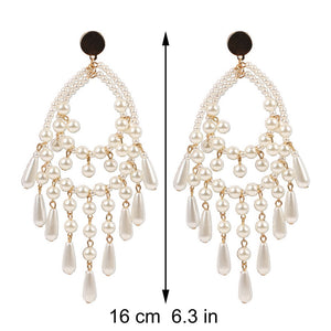 The "PEARLfect ⚪️ Chandelier" Earrings - Alabaster Box Boutique