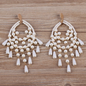 The "PEARLfect ⚪️ Chandelier" Earrings - Alabaster Box Boutique