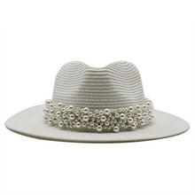 Load image into Gallery viewer, The PEARLfect Straw ⚪️ Fedora Hat - Alabaster Box Boutique