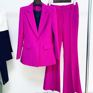 "Suited👢Booted " Two Piece Blazer and Pant Suit - Alabaster Box Boutique