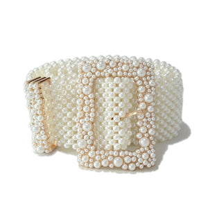 The PEARLfect ⚪️ BIG Buckle Belt - Alabaster Box Boutique